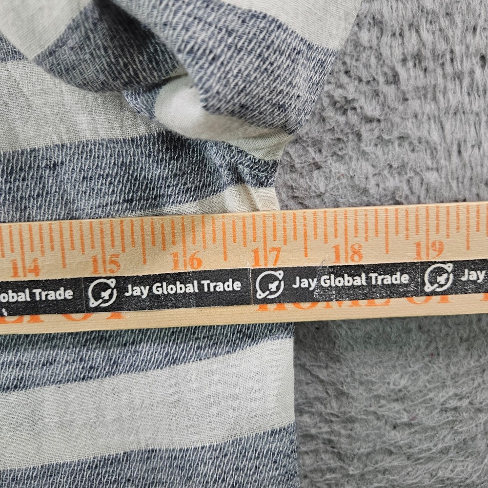 Lucky Brand Striped Peplum Blouse Women's XS Banded Collar Button Front - Picture 9 of 11